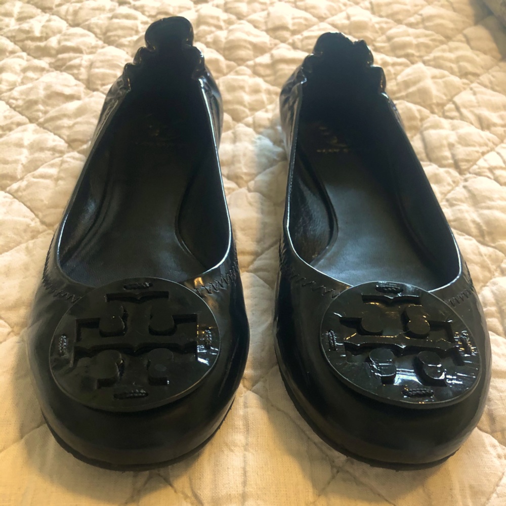 Tory Burch Black Patent Leather Flats 9